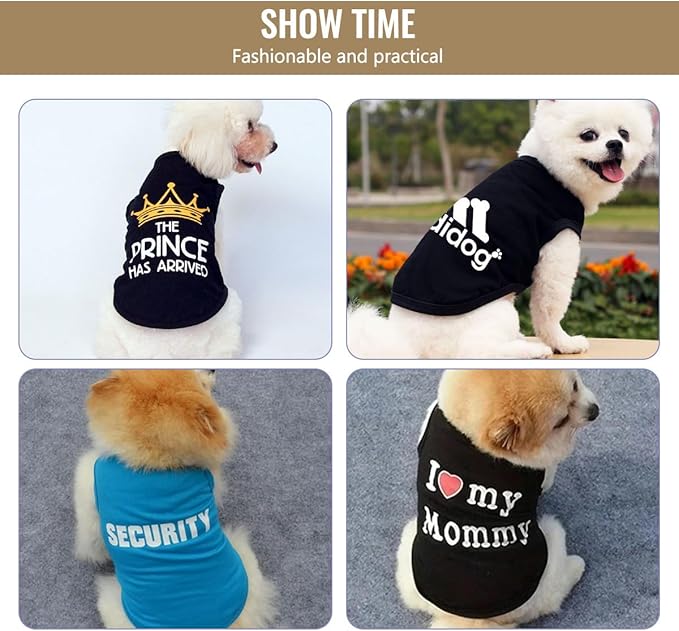 Custom Dog Shirt Pet T Shirts for Small Medium Large Dogs Customized Clothes with Image Logo Text Breathable Sleeveless Tank Top Personalized Outfits Puppy Apparel Blue, S