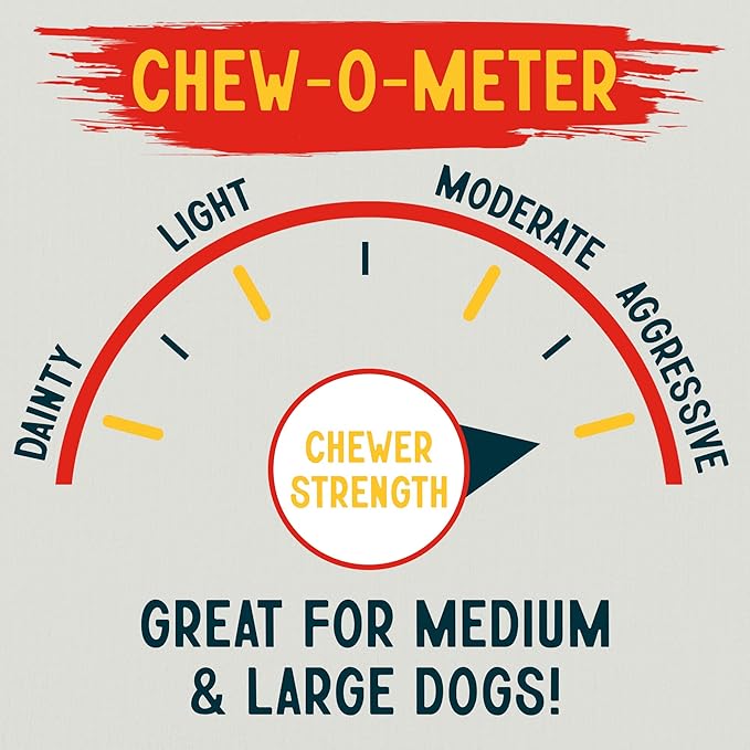 Canine Chews 8-9 Inch Beef Basted Knotted Rawhide Bones for Large Dogs - Durable Rawhide Bones for Medium and Large Dogs - Long Lasting Dog Rawhide Bones with for Aggressive Chewers - 10 Pack