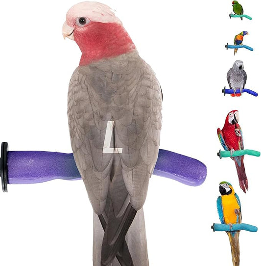 Sweet Feet & Beak Safety Pumice Bird Perch, Large 1-1/2" X 12", Purple - Lightweight Grinding Bird Perches for Cage - Bird Nail Trimming Perch for Healthy Beak & Feet - Multi-Size & Color Parrot Stand