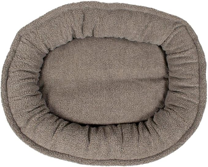 CAROLINA PET COMPANY Microfiber & Tipped Berber Comfy Cup Dog Bed - Tan, L