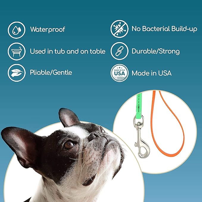 Jelly Pet Grooming Loop for Dogs, Fits Most Pet Grooming Tubs/Tables, Easy to Clean, Waterproof & Durable Noose Loop, Stronger Than Leather, Made in The USA (1/2'' x 24'', Teal)