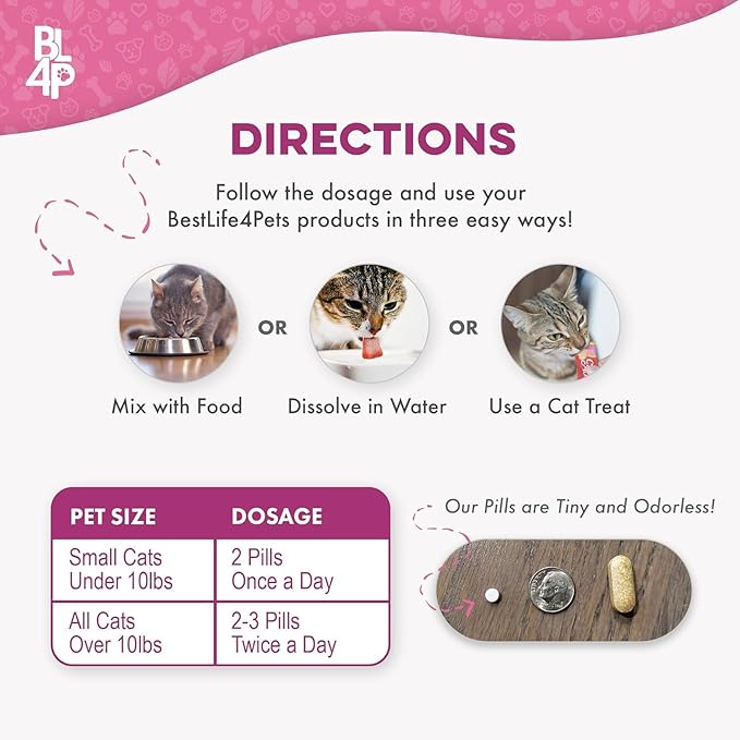 Cat Weight Gain & Hyperthyroidism Treatment, Safe and Effective Cat Appetite Stimulant, Thyroid and Metabolic Support, Weight Management Remedy, 800 All-Natural Odorless, Tasteless Pills