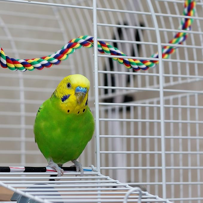 Weewooday 2 Pcs Bird Rope Perches Climbing Rope Bird Cage Accessories for Parrots, Parakeets, Cockatiels, Conures(21.6 Inch)