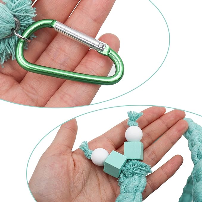 Dnoifne 59 Inch Spiral Rope Perch, Bird Cage Stand Pole Accessory, Climbing Toy for Parrot, Parakeet, Budgie, Lovebird, Cockatiel (59"/1.5 M)