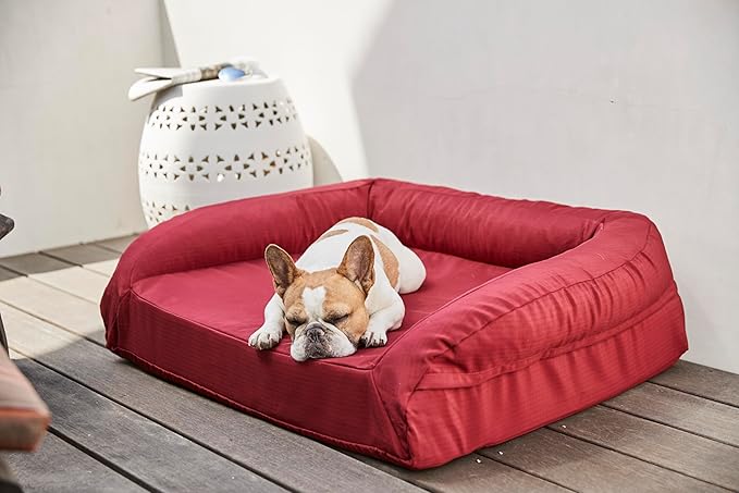 K9 Ballistics Tough Orthopedic Small Bolster Dog Bed - Washable, Durable and Water Resistant Dog Bed - Made for Toy and X-Small Dogs, 24" x 18", Obsidian Black