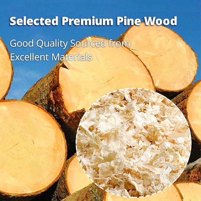 MANON ROSA Wood Shavings for Bird Bedding - Natural Aspen Soft Low-Dust & Odor-Control Nesting Material for Parakeets Parrots Rabbits Cockatiel for Cages, Nest Boxes, Small Pet Litter