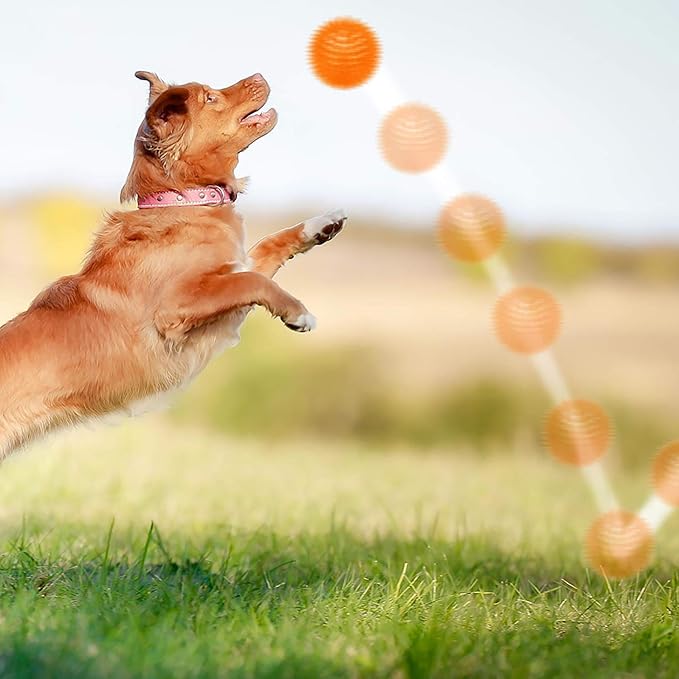 SHARLOVY Squeaky Balls for Pet Small Puppy, 6 Pack TPR Fetch Spike Balls for Dogs, Rubber 6 Pack Bright Colors Chew Teething Dog Toys, for Clean Teeth and Training, for Puppy Chew and Teething