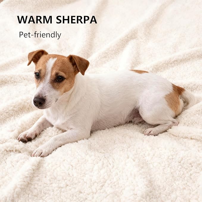 Waterproof Blanket for Bed, Leak Proof Dog Couch Sherpa Throw Blankets King Size, Reversible Pet Sofa Furniture Protector Machine Washable-86 x108,Orange