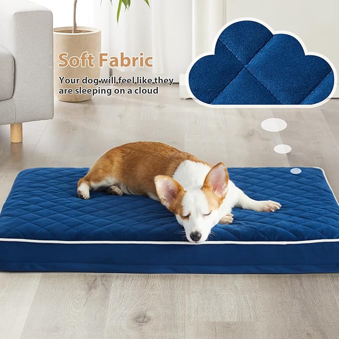 WNPETHOME Orthopedic Dog Bed Medium Size Dog, Waterproof Medium Dogs Bed with Removable Washable Cover, Multi-Needle Quilting Dogs Crate Bed