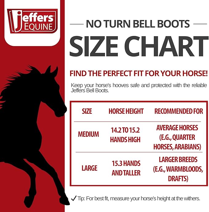 Jeffers Equine No Turn Bell Boots for Horses - Blue, Large | Shock Absorbing Hoof Protection | Secure Double Hook & Loop Closure, Perfect for Travel, Turnout, Training, & Riding - 1 Pair