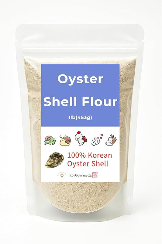 | Oyster Shell Flour 1lb – Finely Ground Calcium Material for Chickens, Ducks, Birds, Reptiles, Amphibians, and More – Crushed Oyster Shell Alternative | 굴껍질가루