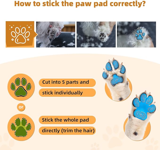 Non-Slip Dog Paw Protector Pads for Senior Dogs, Dog Paw Adhesive Pads on Hardwood Floor,Senior Pets Essentials with Strong Traction,Rubber Grippers,Blue,12 Sets 48 pc XXXL