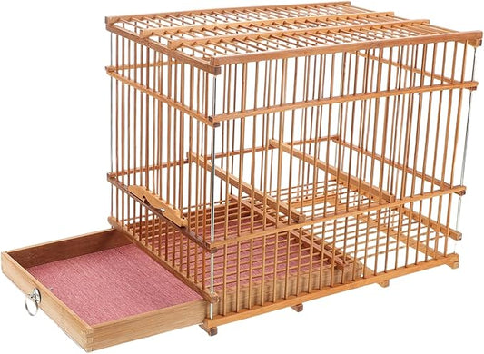 Hemoton Portable Lightweight Bamboo Bird Cage for Small Parrots Eco-Friendly Handwoven Bird Carrier with Unique Design for Travel and Outdoor Use