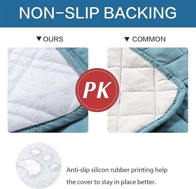 Waterproof Dog Bed Covers for Couch Protection, Water-Resistant Soft Dog Pet Blanket Anti-Slip Dog Blanket for Bed, for Furniture Bed Couch Sofa (Gray Blue,52x82inch)
