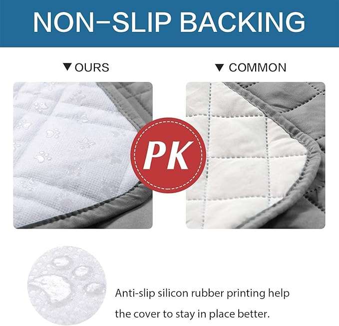 Waterproof Dog Bed Covers for Couch Protection, Water-Resistant Soft Dog Pet Blanket Anti-Slip Dog Blanket for Bed, for Furniture Bed Couch Sofa (Light Gray,40x50inch)