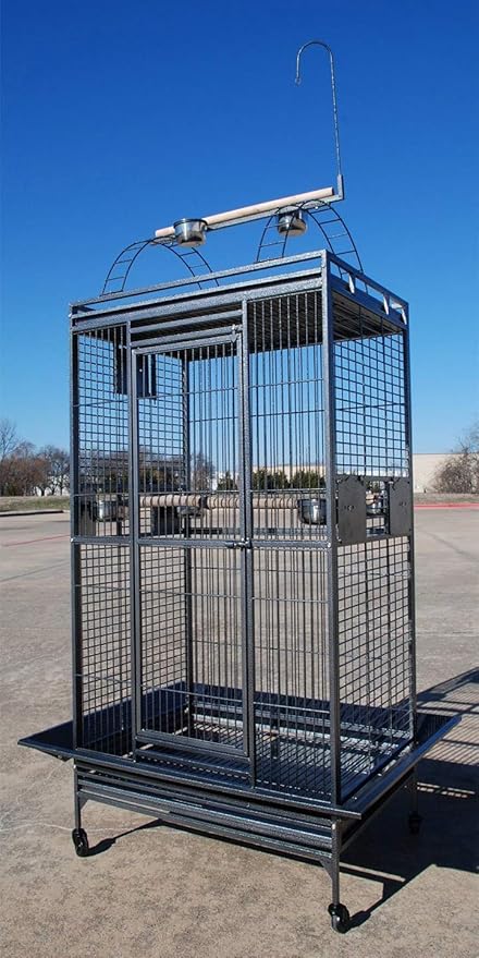 4 Size, Castle PlayTop Parrot Cage for Large Macaws Cockatoos African Grey Amazon (24" x 22" x 63"H)