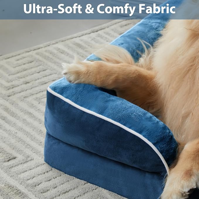 WNPETHOME Dog Beds for Large Sized Dogs, Washable Orthopedic Dog Couch Sofa Bed with Waterproof Lining & Non-Skid Bottom for Pet Sleeping