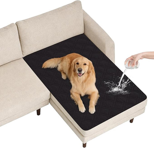 100% Waterproof Dog Couch Protector, Triple-Layer Waterproof Dog Bed Cover Pet Blanket Reversible 2-Tone Sofa Shield, Non-Slip Furniture Guard for Pets(42×50 Inch, Black+Blackish Gray)