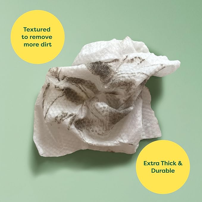 Earth Rated Pet Wipes for Dogs and Cats, Hypoallergenic, Cleaning and Hydrating, for Grooming Paws, Body and Butt, Unscented, 100 Count