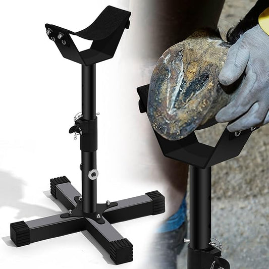 Ecliptica Adjustable Jack Farrier Stand Hoof Stand for Horses Farrier Metal Hoof shoeing Stand, Horse Trimming Shoeing Barefoot Horse Hoof Trimming Tools Grip Hoof Care Tools Veterinary Instruments