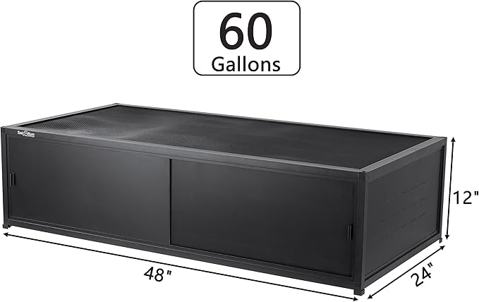 Versatile PVC Reptile Cabinet with Acrylic/PVC Door Options - Large Reptile Terrarium 48x24x12 inch Ideal for Snake Cage or Multi-Functional Enclosure (12-Inches Height)