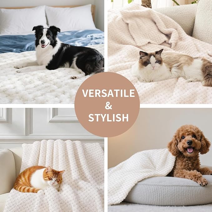 Pet Blanket Warm Soft Dog Blankets Washable Cat Throw Blankets Sofa Bed Couch Furniture Protector Cover for Small Medium Large Dogs Cats, Grey, 24" x 31"