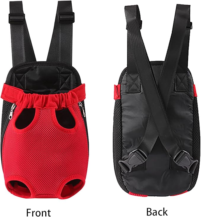 Dog Carrier Backpack, Adjustable Puppy Front Carrier Backpack, Ventilated Dog Chest Carrier for Hiking Camping Travel, Sling Bag for Small Medium Dog Cat Rabbit Puppies, Suit 9-13 lbs (Black, L)