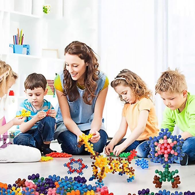 TOMYOU 400 Pieces Building Blocks Kids STEM Toys Educational Building Toys Discs Sets Interlocking Solid Plastic for Preschool Kids Boys and Girls Aged 3+, Safe Material Creativity