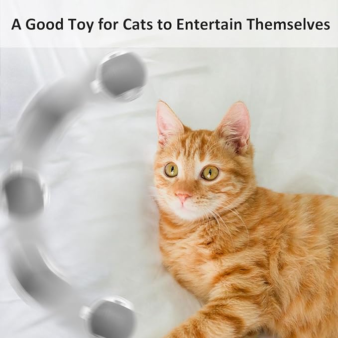 Chewie Viral Rolling Ball, Interactive Cat Toys Ball for Indoor, Cats Interactive Self Rolling Ball Dog Ball Automatic Cat Toy 360° Smart Automatic Rolling Pet Ball (Grey)