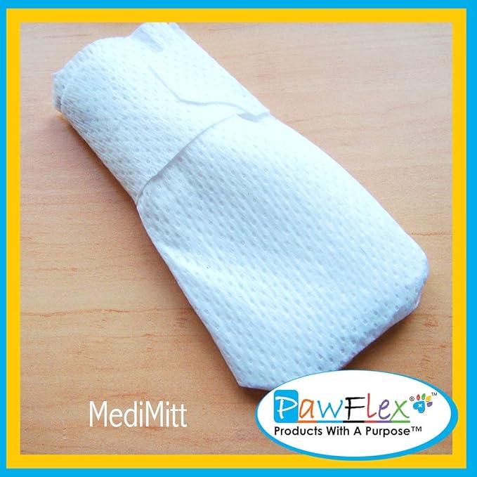Medimitt Paw Bandages for Dogs, Cats and Pets – Stretchy Medical Booties, First Aid for Paws – Non Slip, Non Adhesive, Breathable, Disposable, Washable, Adjustable Strap, 12 Pack (Large)