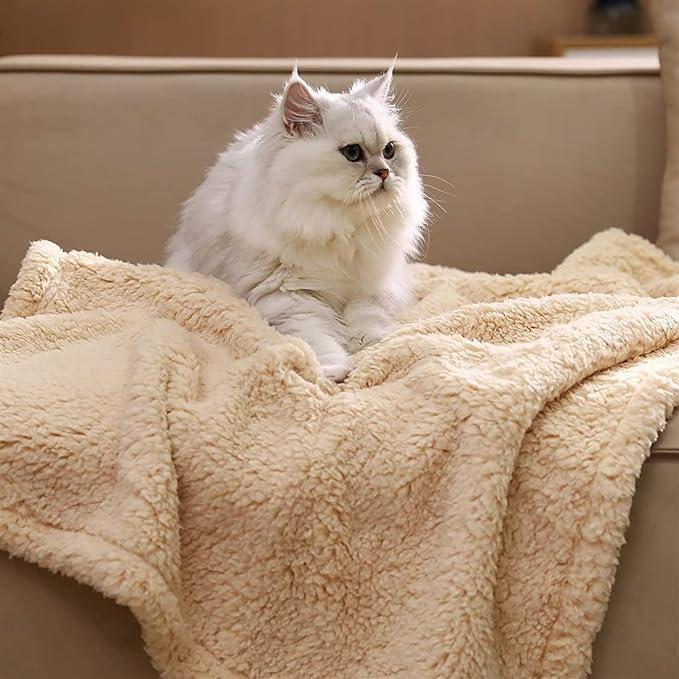Pet Blankets for Couch Sofa Bed Dog Blankets Reversible Cat Blanket Soft Furniture Protector Cover for Small Medium Large Dogs Cats, Orange, 41 x 30 inches