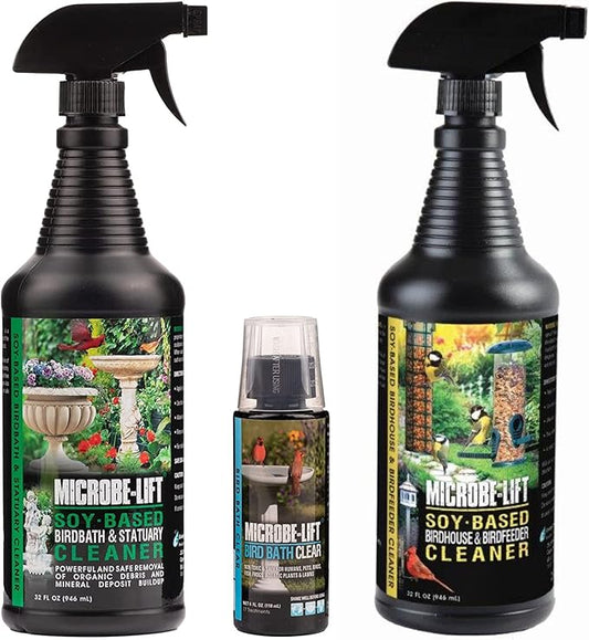 MICROBE-LIFT Bird Bath Clear Two-in-One Water Cleaner and Surface Treatment for Outdoor Birdbaths and Fountains, Safe for Birds, Fish, and Frogs, Plus Soy-Based Cleaner Bundle