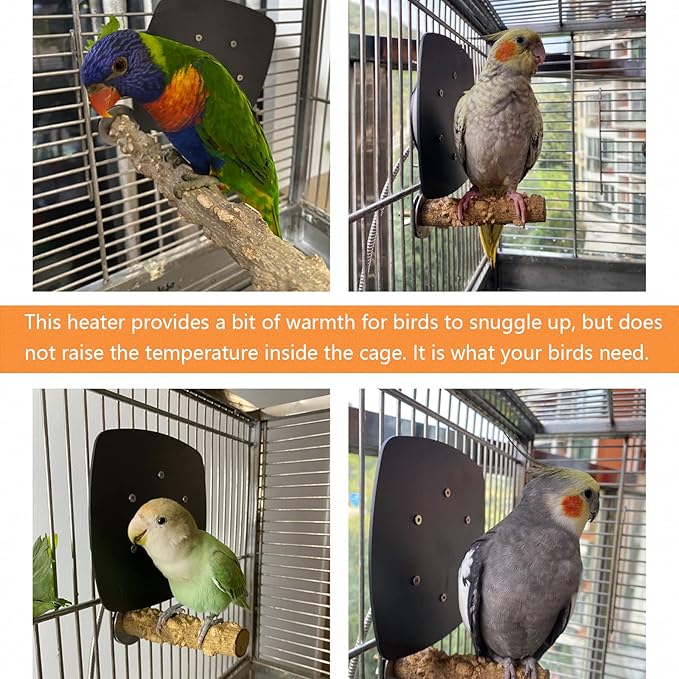 Bird Heater, Thermostatical Bird Warmer for Parakeets, IP67 Waterproof Bird Accessories and Supplies, 12V