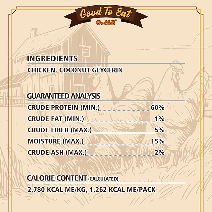 Gootoe Soft Chicken Sticks 1 lb, All Natural, Grain-Free, High-Protein, Healthy & Easily Digestible, Soft Texture, Resealable
