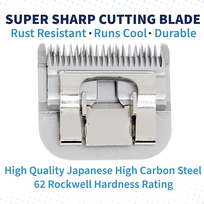 Detachable A Series 40 Blade Dog Grooming Clipper Blades Cuts Length 1/100" 0.25mm Japanese High Carbon Steel Dog Grooming Clipper Replacement Blade | Compatible A5 Series(B40)