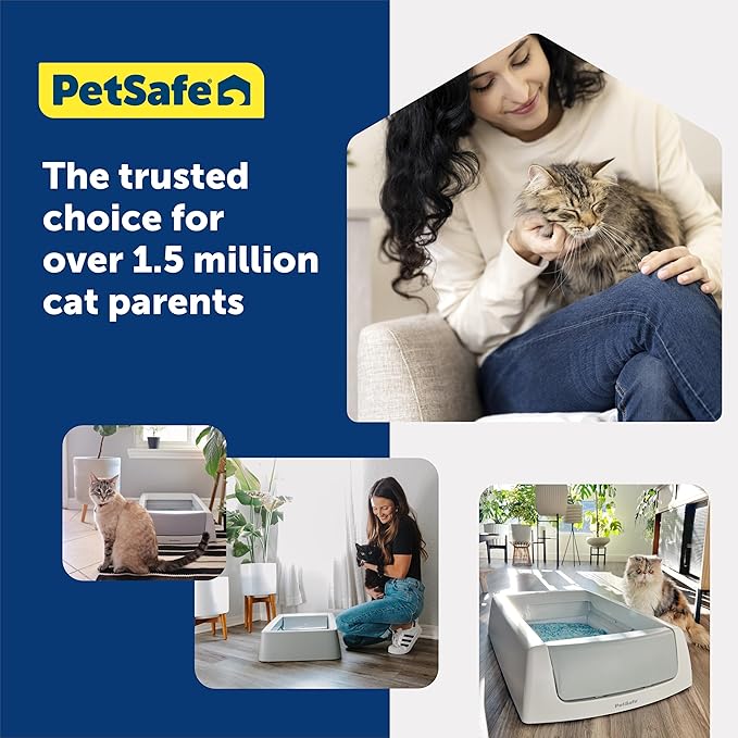 PetSafe ScoopFree Disposable Crystal Cat Litter Tray - Easy Cleaning Box - Refill Tray for Electric Litter Box - Fragrance Free - 4.3 lb Bags - 6 Pack