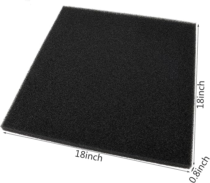 Aquarium Filter Bio Sponge Pad, Foam Sponges Filter Media, Cut fit it Filter Accessories for Fish Tanks and Ponds (18"x18"x0.8" (35PPI) 2 Pack)