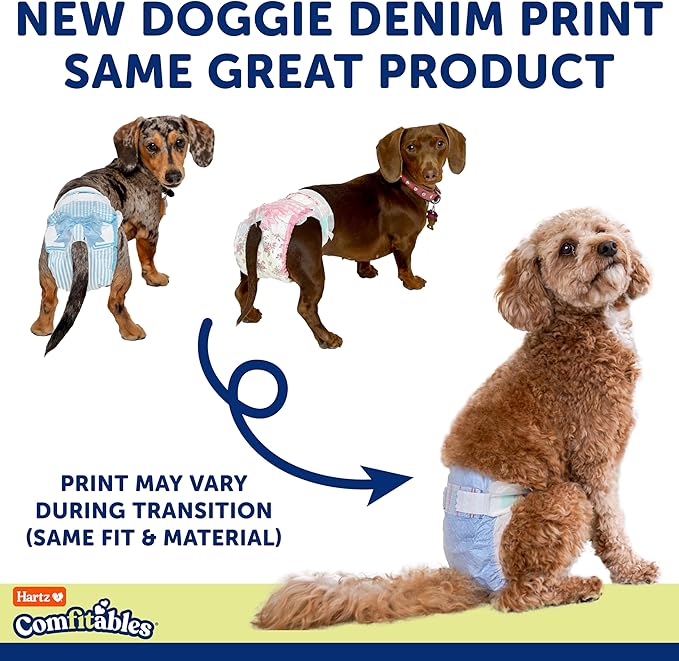 Hartz Disposable Dog Diapers, Size S 36 count, Comfortable & Secure Fit, Easy to Put On