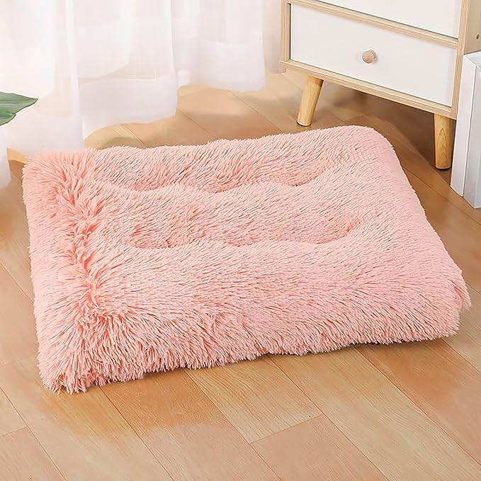 Dog Crate Mat, Dog Bed for Large Dogs, Comfy Fluffy Kennel Pad Anti-Slip for Dog beds & Furniture, Quilted Dog Bed for Pets for Medium/Small Dogs Cats (Color : Yellow, Size : 25x18)