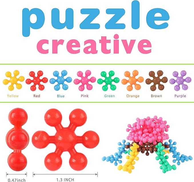 TOMYOU 400 Pieces Building Blocks Kids STEM Toys Educational Building Toys Discs Sets Interlocking Solid Plastic for Preschool Kids Boys and Girls Aged 3+, Safe Material Creativity