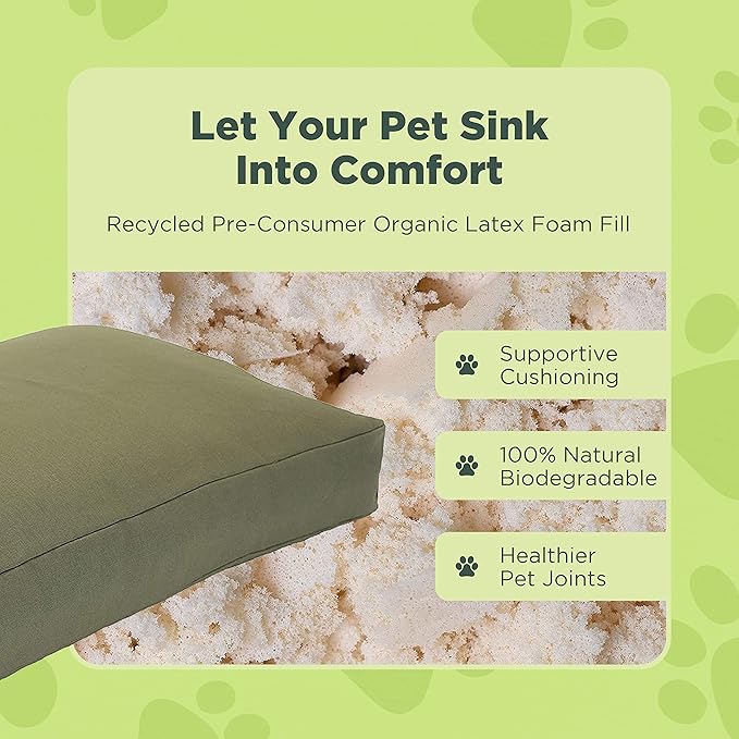 Medium - 36 x 24 x 5 - Cranberry Premium Org Hemp Dog Bed - Organic Latex Fill - Removeable Cover