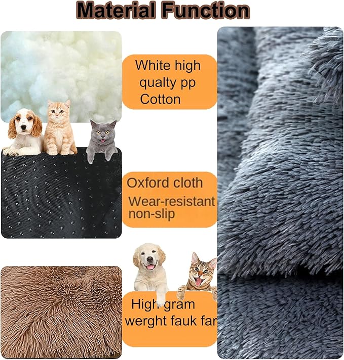 Dog Crate Mat, Dog Bed for Large Dogs, Comfy Fluffy Kennel Pad Anti-Slip for Dog beds & Furniture, Quilted Dog Bed for Pets for Medium/Small Dogs Cats (Color : Coffee, Size : 16.9x11)