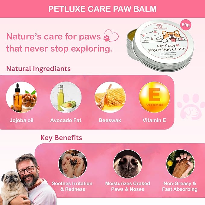 Dog Paw Cleaner for Small & Medium Dogs – Portable Paw Washer Cup with Soft Silicone Brush, Towel & Moisturizing Balm – Gently Cleans Muddy Paws After Walks (Pink, Small)