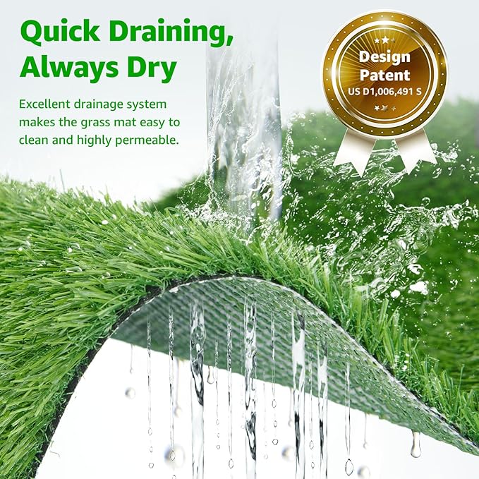 Dog Grass Pet Loo Indoor/Outdoor Portable Potty, Dog Litter Box, Artificial Grass Patch Bathroom Mat and Washable Pee Pad for Puppy Training, Full System with Trays (Pet Training Tray, 20"x25")
