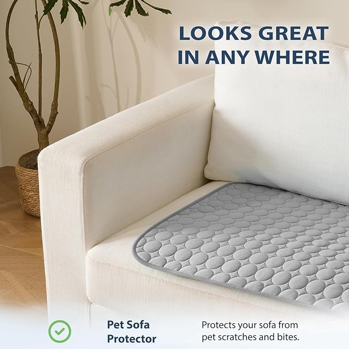 MICROCOSMOS Summer Cooling Mat & Sleeping Pad- Water Absorption Top, Materials Safe, Easy Carry, EZ Clean. Keep Cooling for Pets, Kids and Adults.(Grey, 36" x36")