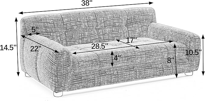 Soft and Comfortable Dog Couch Bed,Elevated Large Dog Sofa with Backrest and Armrestsmodern Rectangular pet Sofas,pet Furniture. Dry Cleanable Fabric Furniture for Medium and Large Dogs (Beige)