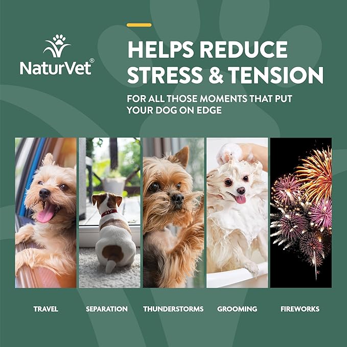 NaturVet Quiet Moments Plus Hemp Calming Aid Soft Chews for Dogs, Count of 60, 60 CT