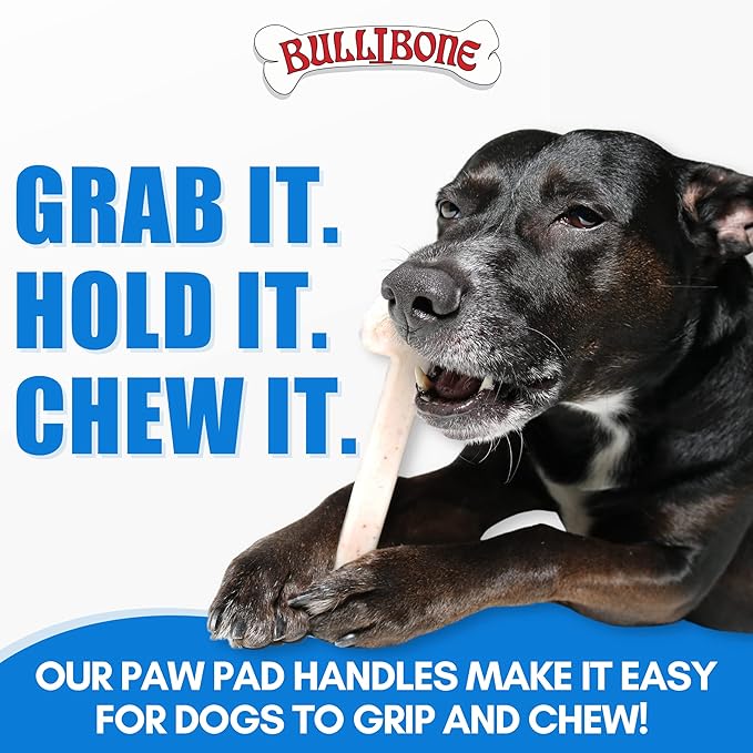 Bullibone Nylon Dog Chew Toy for Aggressive Chewers - Dental Hygiene Bone with Beef Flavor, Durable Tough Chew Toys for Large Dogs, Indestructible Dog Bone - 2 Pack