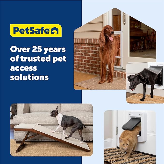 PetSafe SmartDoor App-Controlled Pet Door (Large), Made for Multiple Pets, Selective Entry and Exit, Control Through Your Phone, Smart Dog Door, Wi-Fi Enabled (White - Large)