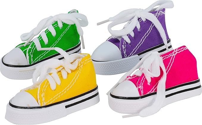 4 Mini Sneakers Bonka Bird Toys Colorful Cotton Rubber Bird Safe Parrot Quaker Parrotlet Cockatiel